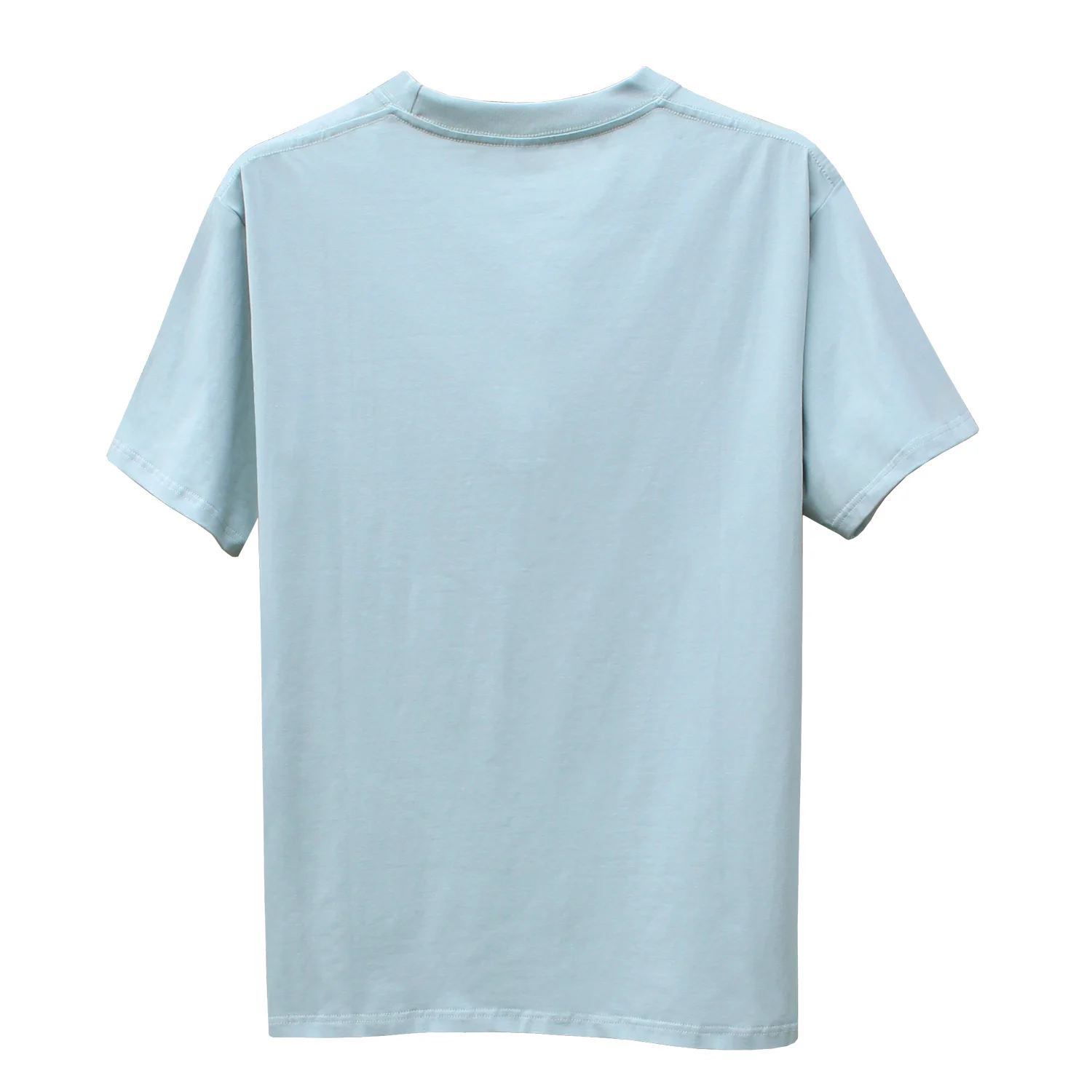 Dik effen T-shirt met korte mouwen, zomerondershirt, casual top met ronde hals voor heren en dames, kan worden gecombineerd met T-shirts, verkrijgbaar in zwart, wit, lichtblauw, lichtgrijs