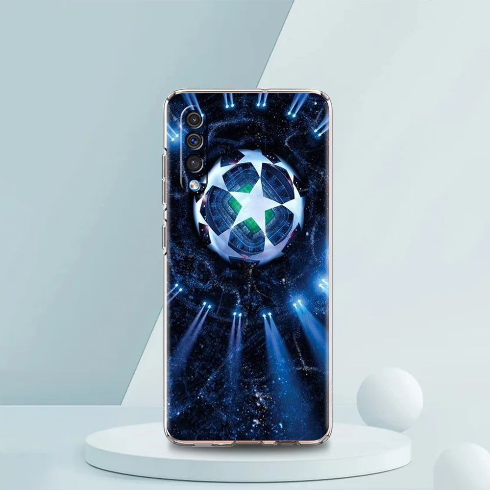 Transparent Phone Case for Samsung Galaxy A16 A14 A12 A22 A24 A42 A06 A20 A30 A40 Soft TPU Cover Football Footy Soccer Pattern