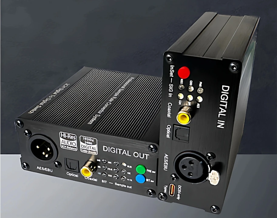 Digital Audio Signal Sampling Rate Converter 192Khz AES/OPT/COAX Interconversion