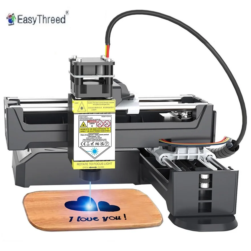 

Easythreed Mini Portable Laser Engraver Diy Bluetooth Machine Painted Dog Tag Paper Leather Wooden Plastic Logo CNC Machine EU