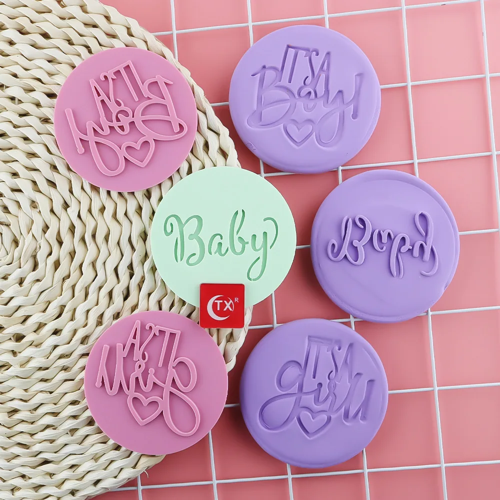 Happy Birthday Biscuit Printing Stamper Wedding Party Cake Decorating Mold Cookie Embossing Mold Tool Baking Decoration Supplies