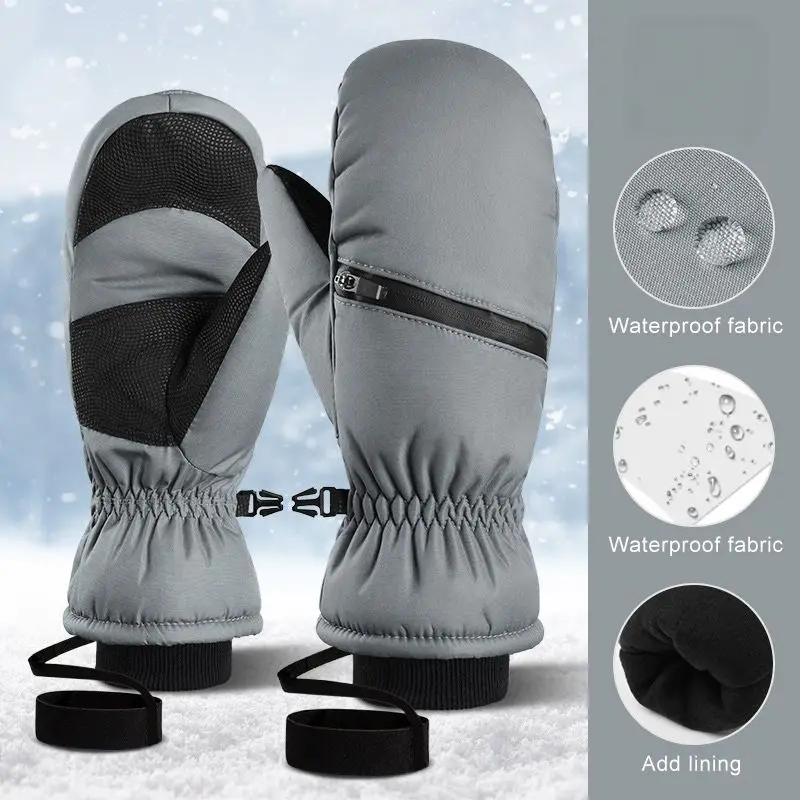 Cold-Proof Ski Gloves For Men Snow Gloves For Cold Weather Windproof Waterproof Warm Winter Mittens Mountaineering