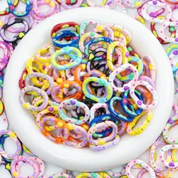 Colorful Oval Lobster Hand-drawn Key Zinc Alloy Clasps Snap Hook Label Hand Tag Connector For Jewelry Making DIY Accessories