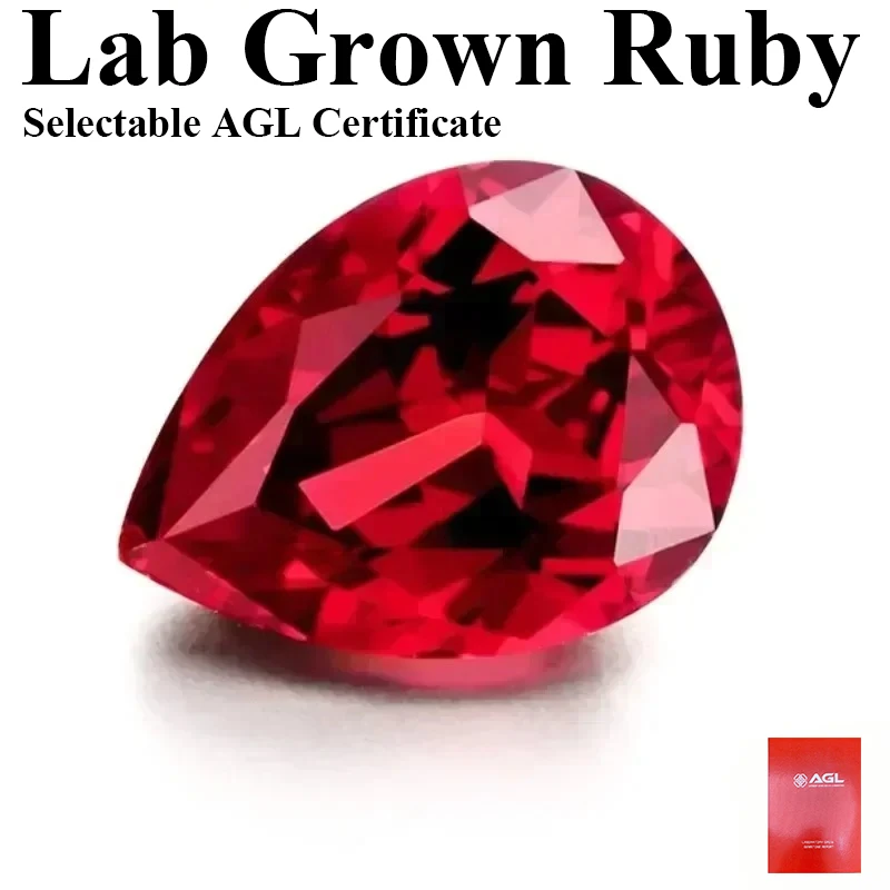 

Выращенный в лаборатории рубин в форме груши, голубь, кроваво-красный драгоценный камень высшего качества VVS1 для изготовления ювелирных изделий, материалы на выбор AGL Certi
