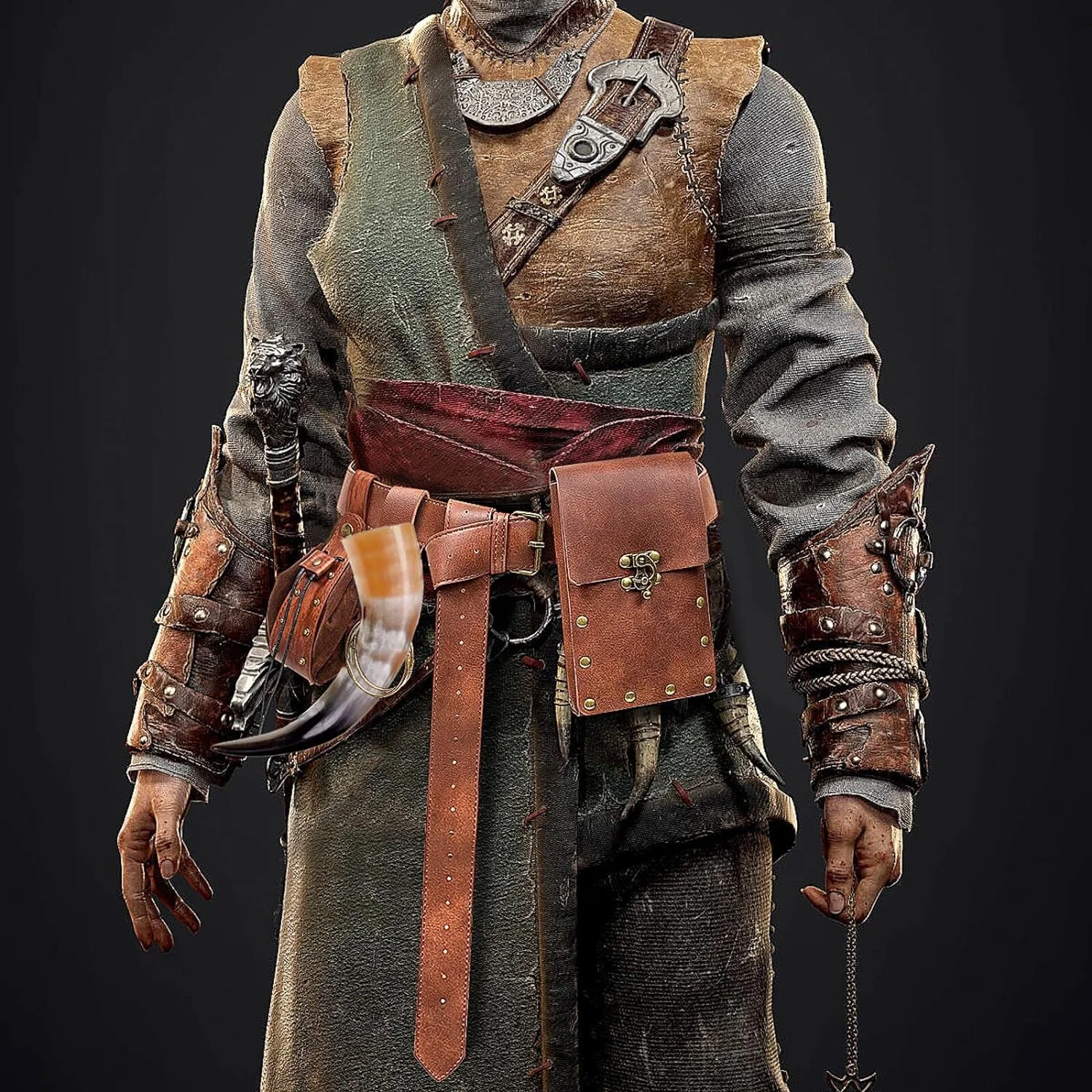 Ceinture de jeu rétro médiéval, pièce de monnaie en cuivre de la Renaissance, sac de taille, chevalier viking, clip de jupe, porte-clés, accessoire de jeu d'Halloween