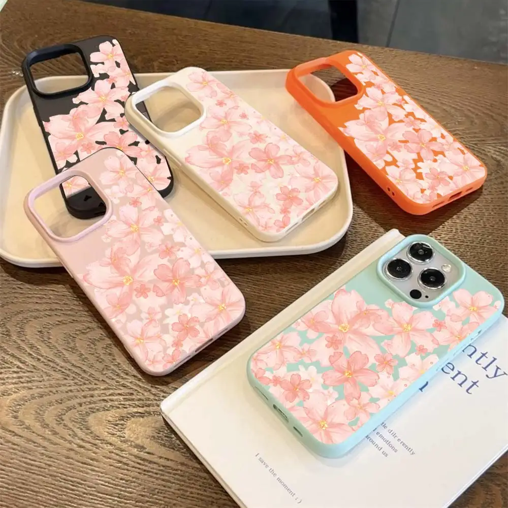 Pink Sakura Floral Matte Phone case For iphone 17 16 15 13 12 11 14 Pro Max 17Air XR X XS 14 15 16 Plus 15 Pro Soft TPU Cover view 6