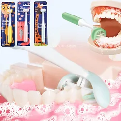 3-Sided Toothbrush Pbt Ultra Fine Soft Hair Kids Children Toothbrushes Tongue Scraper Deep Cleaning Oral Care Teeth Brush