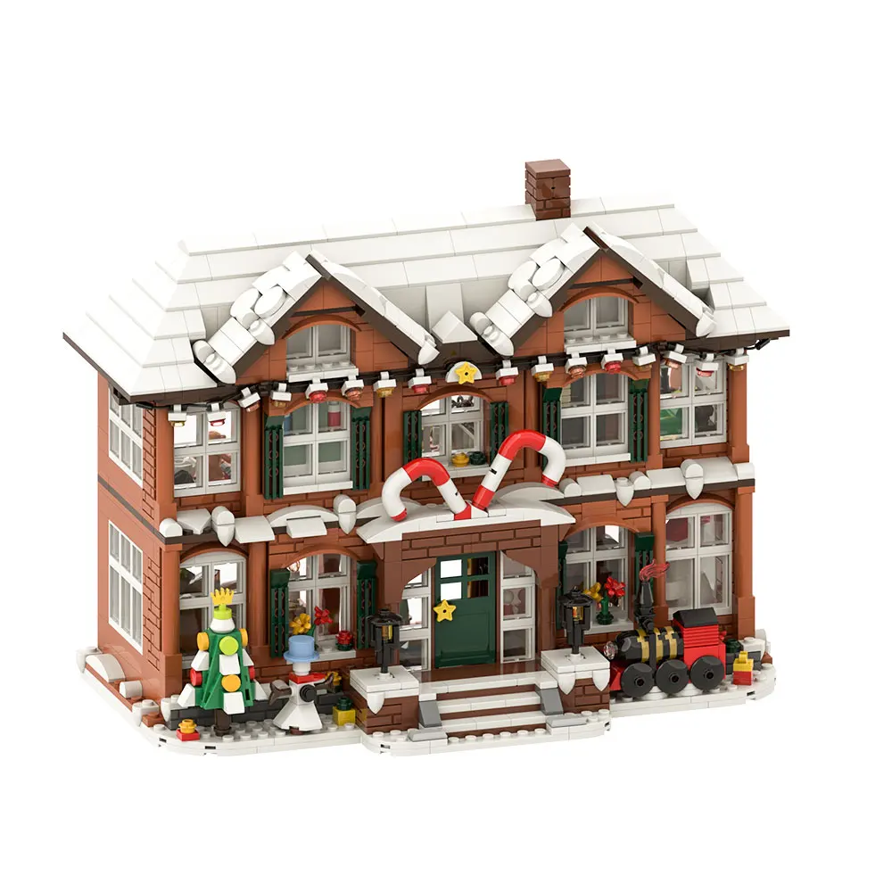 Christmas Lgloo Building Blocks Kit Winter Village Series Snowy House with Train & Xmas Tree Home Decor  Bricks Toy Adult Gift