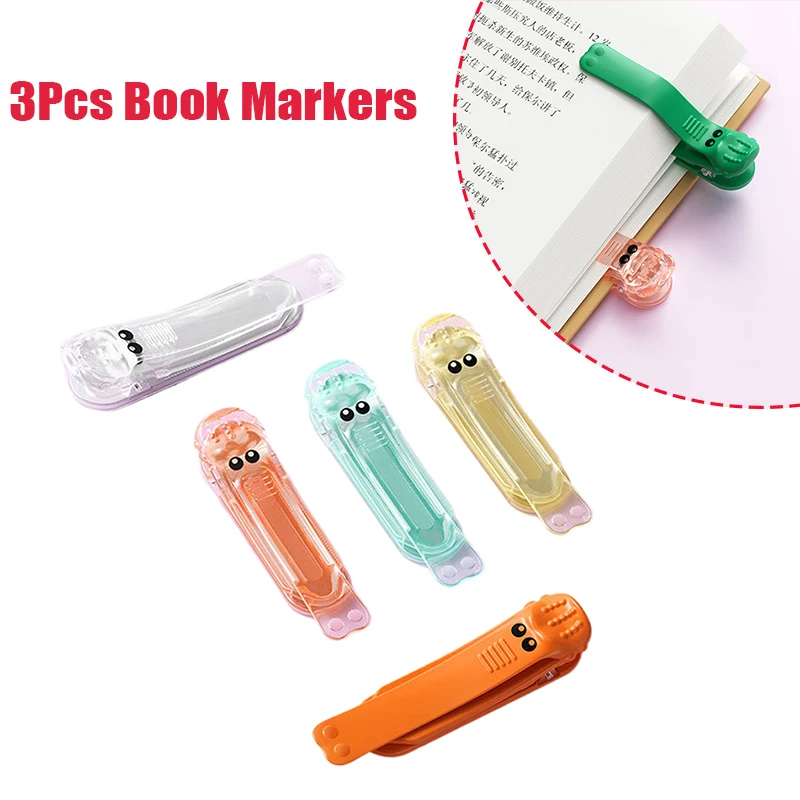 3Pcs Silicone Cute Book Clip With Auto-Page Memory For Reading Lovers Bookmarks For Men Women Reading Tool