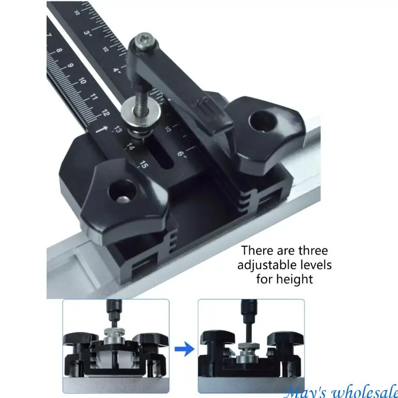 Adjustable Thin Rips Jig Aluminum Alloys Woodworking T Track Jig Guide For Precisions Cut On Tablesaw Bandsaws Routers 448A