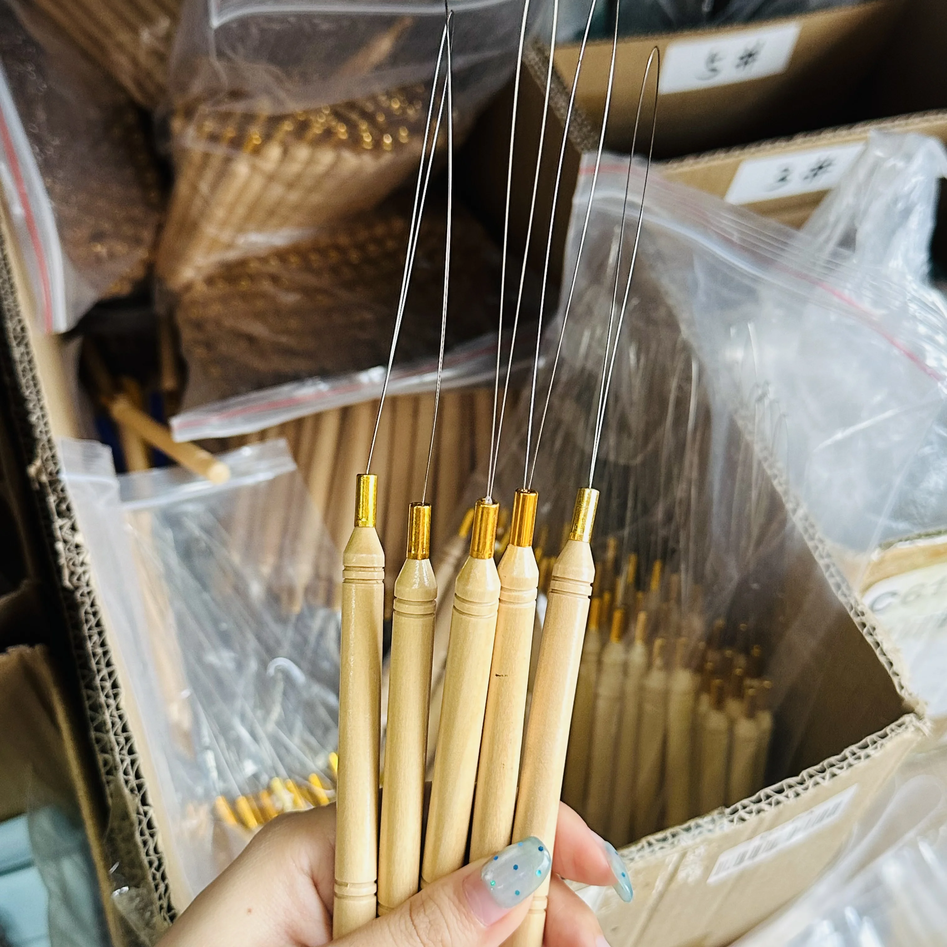 

micro rings loop tool loop threader pulling needle used with hair plier and beads for human hair feather extension tools