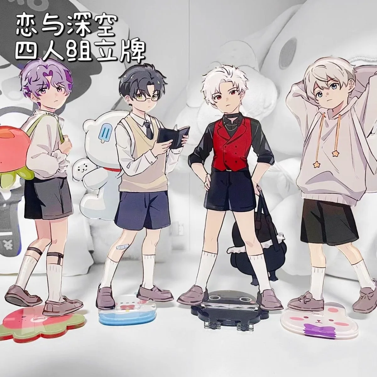 

Love and Deep Space Japanese Sylus Rafayel Xavier Zayne Cosplay Acrylic Desktop Transparent Periphery Meow Version