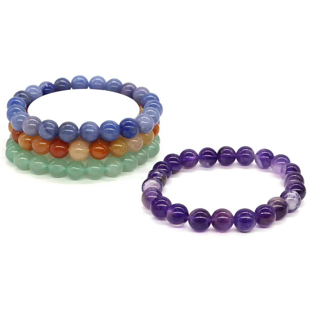 19mm Chakra Beads Energy Bracelet Natural Round Agates Stone Stretch Bangles for Women Men Handmade Yoga Healing Crystal Jewelry