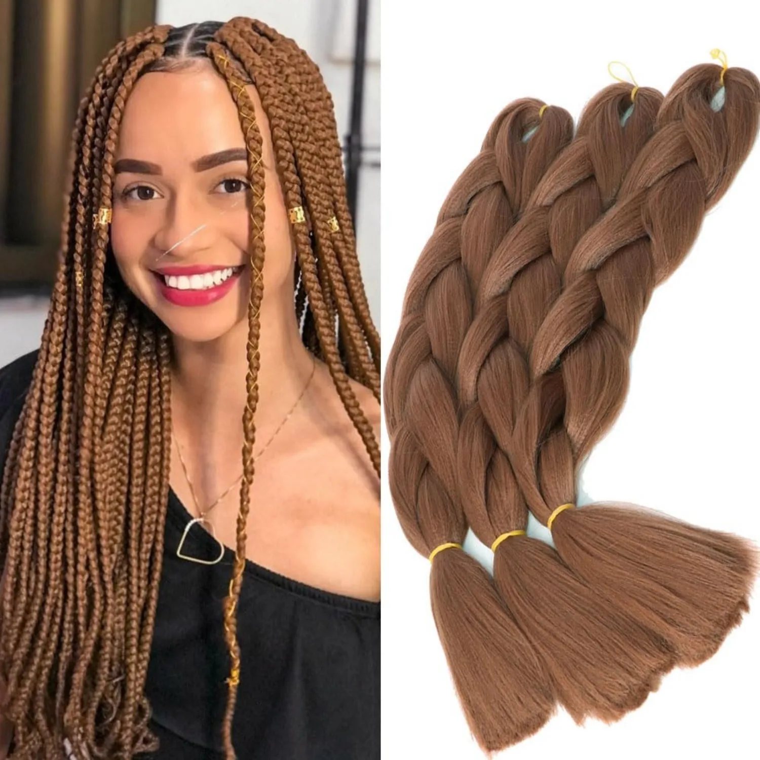 Jumbo Braiding Hair Extension 24 Inch High Temperature Synthetic Braid in Hair Extension For Women Twist Box Braids Crochet Hair