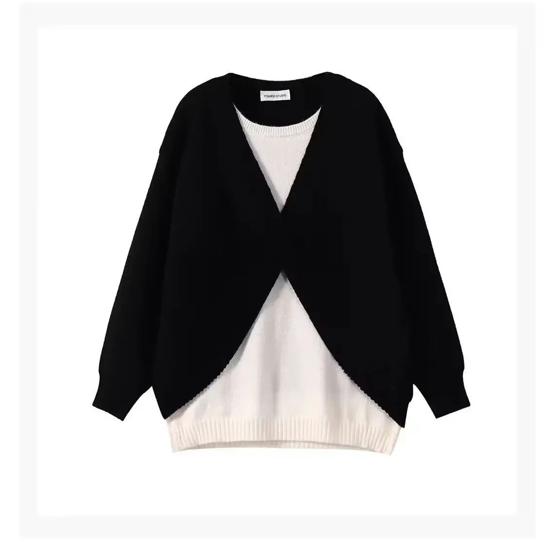 أوائل الخريف الكورية نمط محبوك عادية قطعتين مجموعة جديد وصول نظام الملح ناضجة المرأة إحساس الموضة الراقية #5