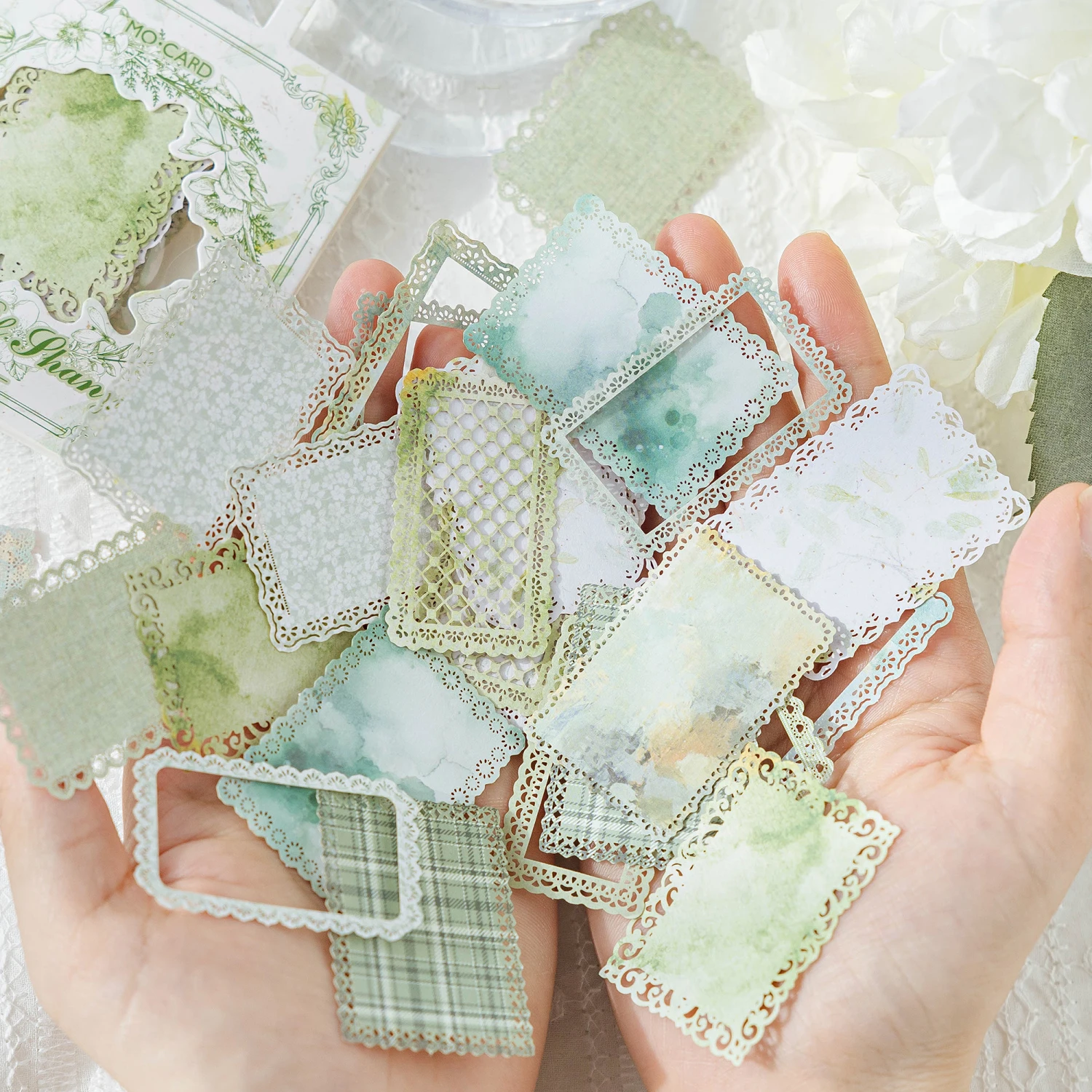 30 unids/pack Vintage Floral encaje papel álbum de recortes materiales DIY álbum de fotos Collage diario Material de papelería creativo papel