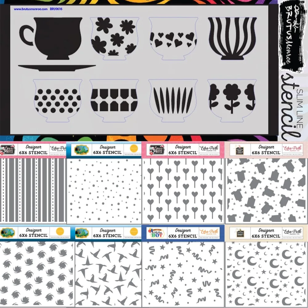 

Umbrella and Footprints Stencils Pattern Graffiti Drawing Tool Spray Painting Template DIY Window Scrapbooking Decoration