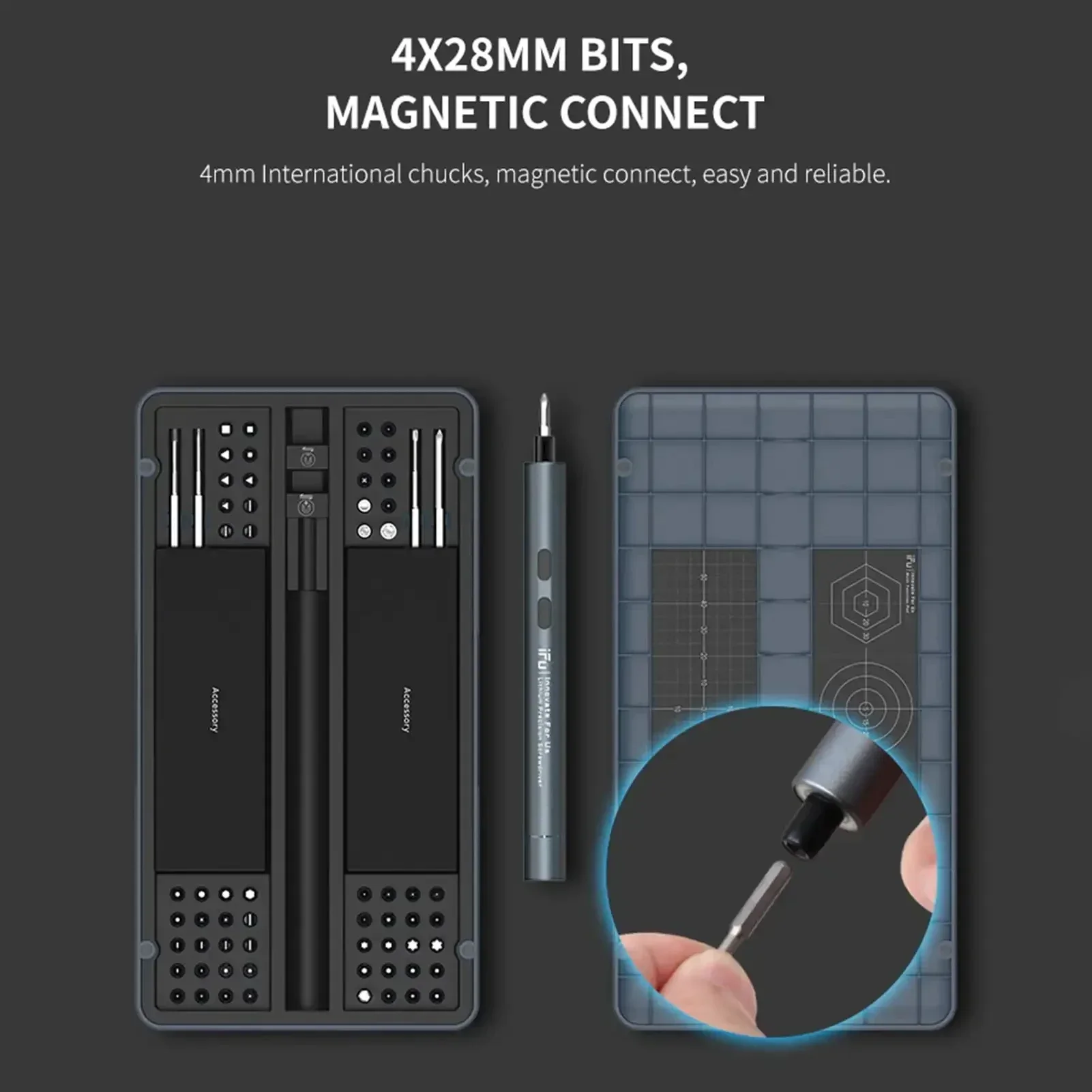 IFu Mini Electric Screwdriver 90 in 1 Precision Screwdriver Set with LED Light Repair Tool for Phone Laptop Camera Watch