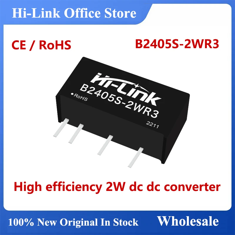 

Free Shipping 10pcs/lot B2405S-2WR3 Small Size 2W 24V to 5V 400mA DC DC Power Supply Intelligent Module Smart Electronics