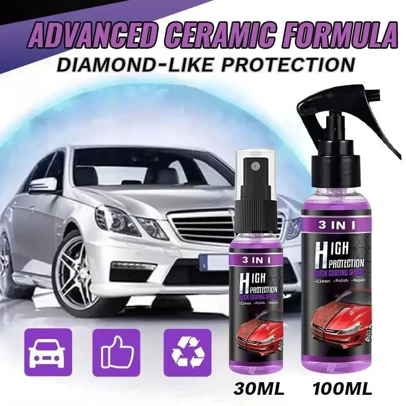 

3 In 1 Car Ceramic Coating Spray Auto Nano Crystal Hydrophobic Ceramic Coating Exterior Scratch Restorer Ceramic Spray Coating