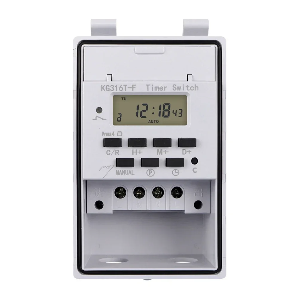 

Waterproof Transparent Cover KG316TF Intelligent Timer 220V LCD Display 10A Load Capacity Wall mountable Design