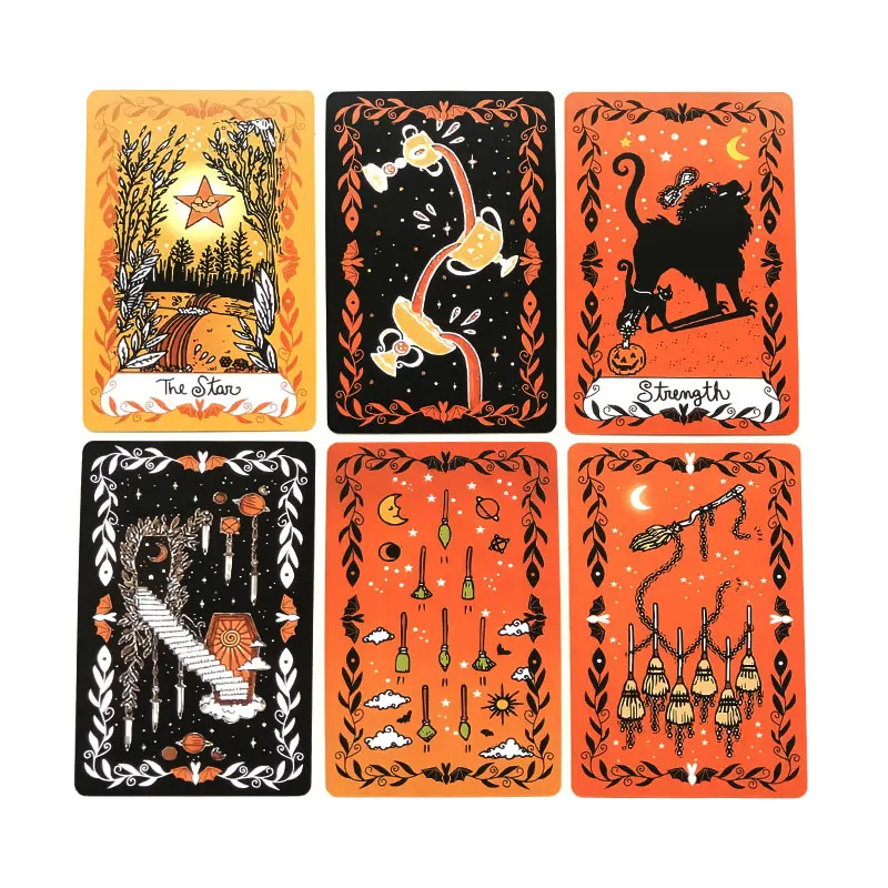 Hot Sale Halloween Tarot Oracle Card For Entertainment Fate Prophecy Divination Family Party Tarot 78 Card Deck PDF Guide