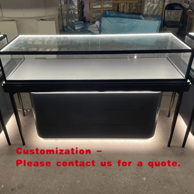 custom.Custom Factory Luxury Jewelry Showcase Store Glass Display Cabinet with LED Lighting Shopping Mall Shop Furniture Des