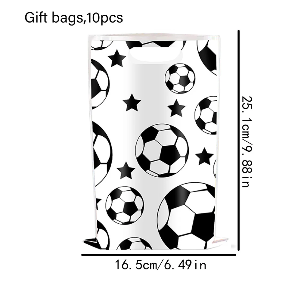 10/50 Stück Fußball-Party-Geschenktüten Süßigkeiten-Beutel Weiß Fußball Kinder Jungen Geburtstag Sport-Themen-Party Deko – Detail 3