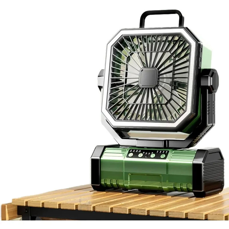 

Camping Fan with LED Lantern 20000mAh Battery Operated Portable Fan with Remote Control 4 Speeds 360° Rotation Oscillating Quiet