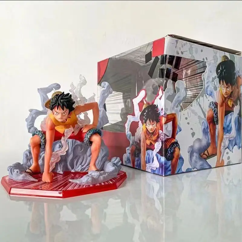 Anime One Piece Figur Zweite Gang Ruffy Super Pitched Schlacht Szene PVC Puppe Sammlung Schreibtisch Ornament Modell Spielzeug Geschenk