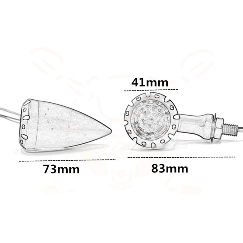 2Pcs/set Universal Motorcycle LED Turn Signal Light Motorbike Modified Bullet Shape Indicator Running Brake Light