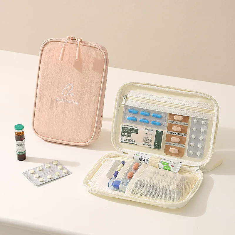 Trousse de premiers secours portable en tissu, sac de rangement médical d'urgence pour voyage, organiseur de médicaments, étui léger en tissu, sac médical