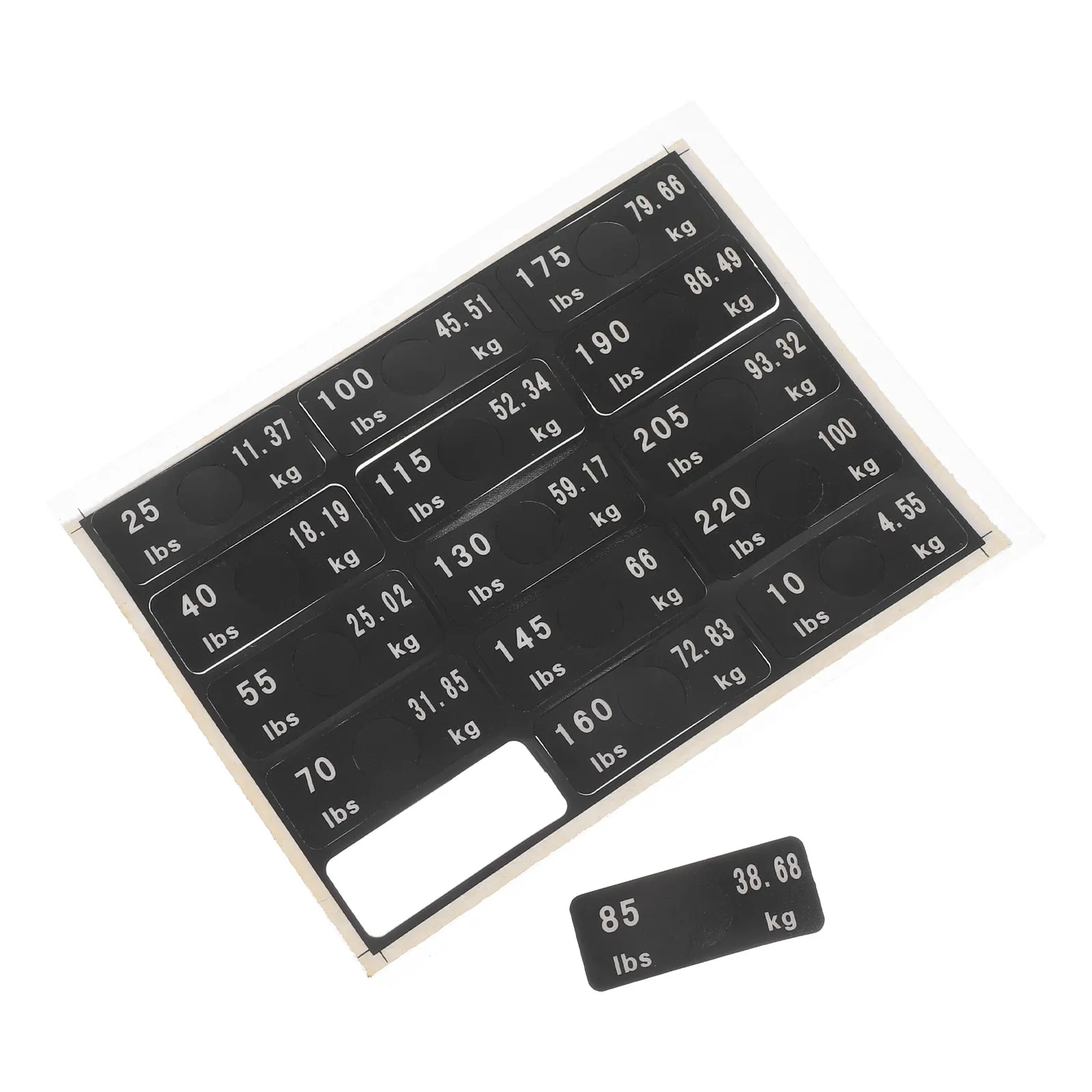 

1 Sheet Weight Tag Stickers Self-Adhesive Label Stickers for Gym Equipment Weight Plates Dumbbells Barbells Wear-Resistant Clear