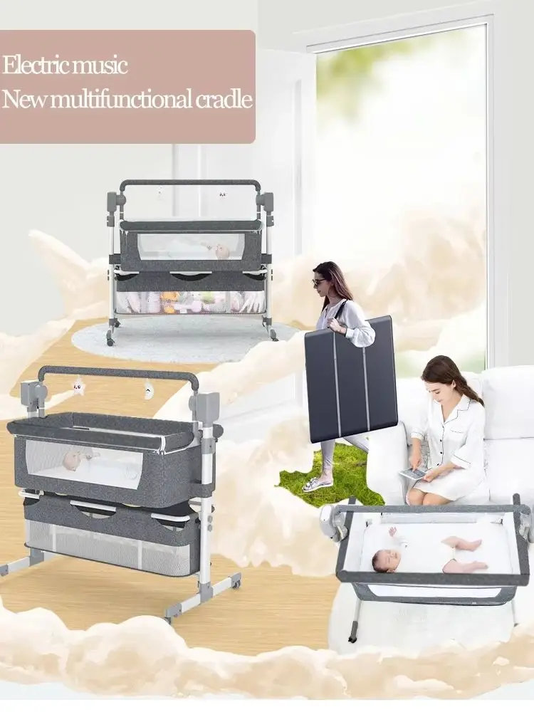 Babybett Kinderbett Engel-Nest-Betten für Neugeborene Luxus-Babybett Elektrisches Baby-Schaukelbett Elektrisches Schaukelbett für Babys