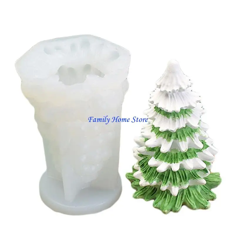 

P0UF Christmas Trees Silicone Mold for Chocolate Clay Christmas Decorations