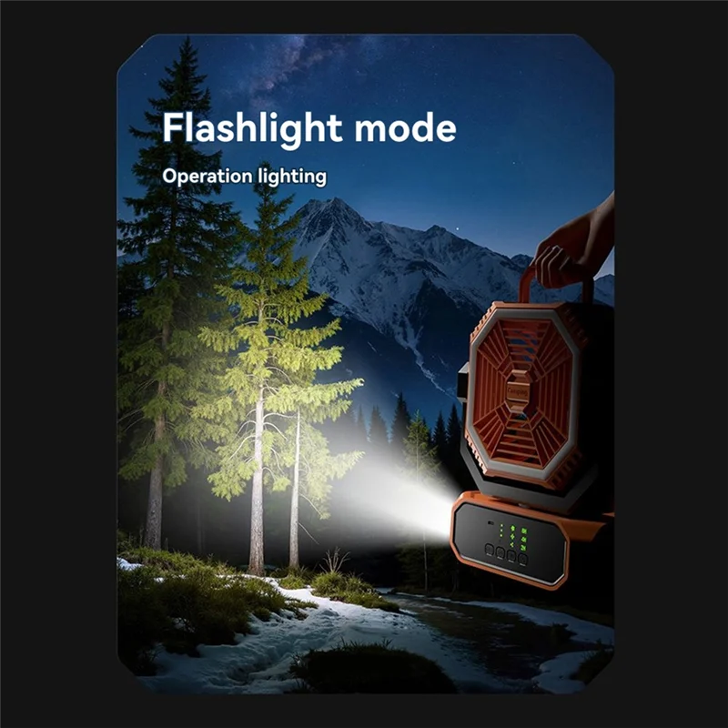 

2Z-Automatic Head Shaking 20000Mah Camping Fan With LED Light 3 Speeds Portable Rechargeable Remote Control Desk Fan Outdoor