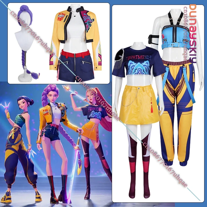 

Cos Hunters Superstar Lumi Mira Zoe Cosplay Costume Anime Role-play KPop Demon Full Set Girl Group Suit Women Halloween Disguise