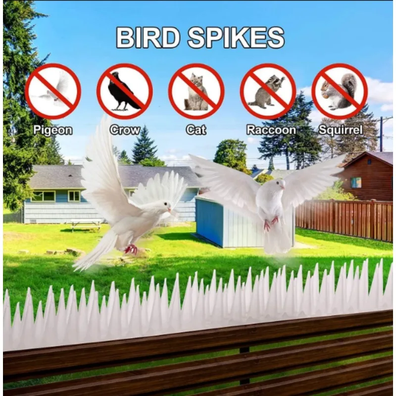 1/10x Plastic Anti-Bird Spikes Garden Anti-theft Deterrent Spikes Fence Wall Pigeon Cat Proof Prevent Tools Anti Climb Cat Spike