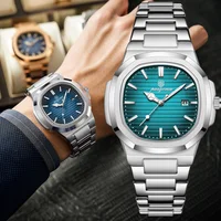 Reloj de pulsera PAAZOMU de lujo para hombre, reloj cronógrafo luminoso resistente al agua para hombre, relojes de cuarzo de acero inoxidable para hombre, reloj para hombre