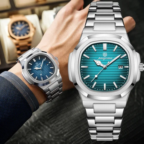 Imagen 1 del producto Reloj de pulsera PAAZOMU de lujo para hombre, reloj cronógrafo luminoso resistente al agua para hombre, relojes de cuarzo de acero inoxidable para hombre, reloj para hombre