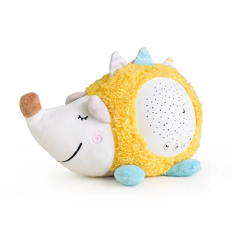 Kids Soft Toys Stuffed Sleep LED Night Lamp Animal Plush With Music & Stars Projector Light Sleeping Soothing Toys Baby Gift