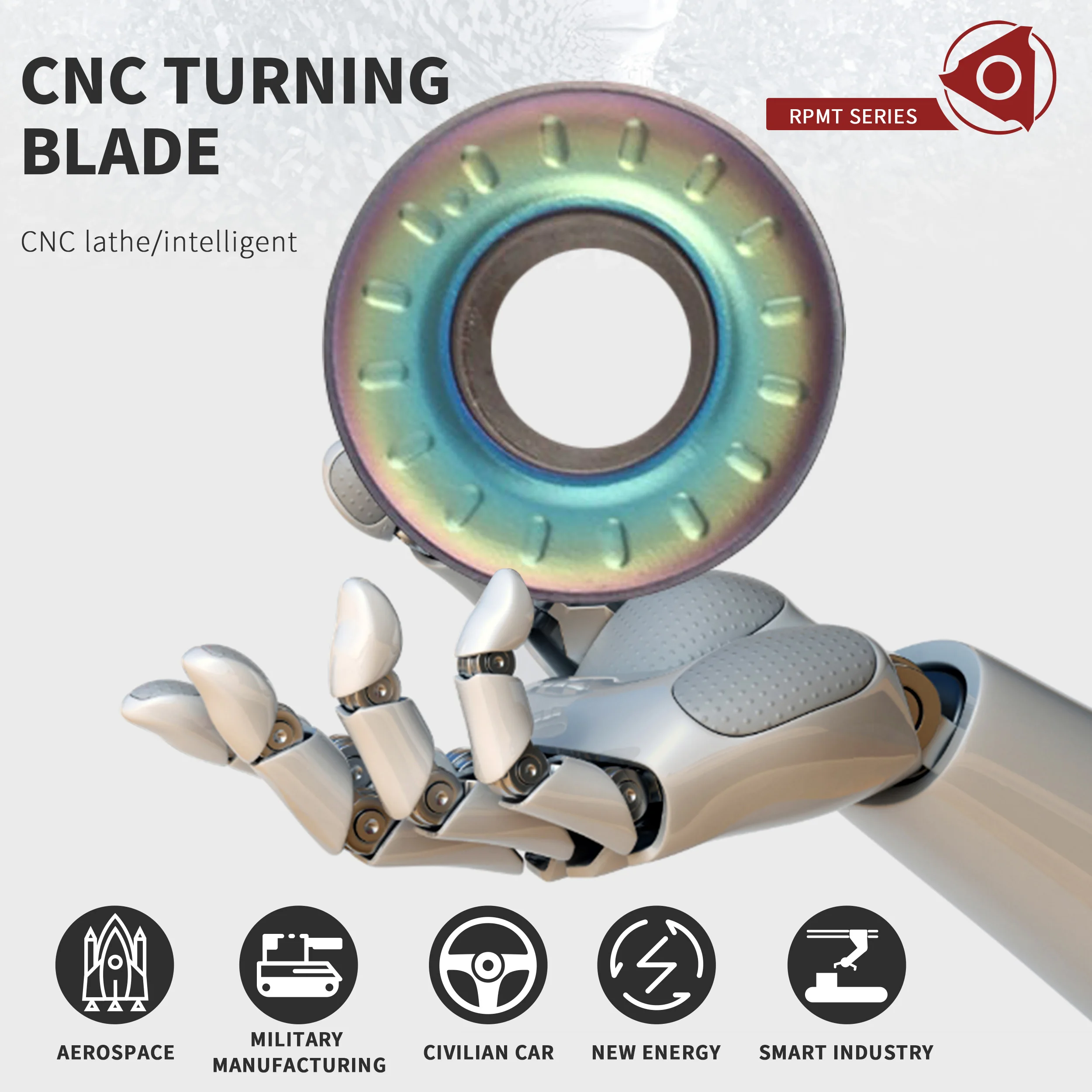 RPMT1003MO-TT TF618 RPMT1204MO-TT TF618 CNC Lathe Turning Tool Carbide Insert Colorful Round Arc Quenching Milling Blade Durable