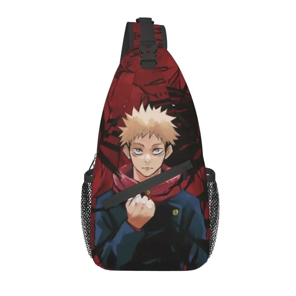 Fashion Jujutsu Kaisen Sling Crossbody Backpack Men Yuji Itadori Anime Manga Shoulder Chest Bags for Traveling