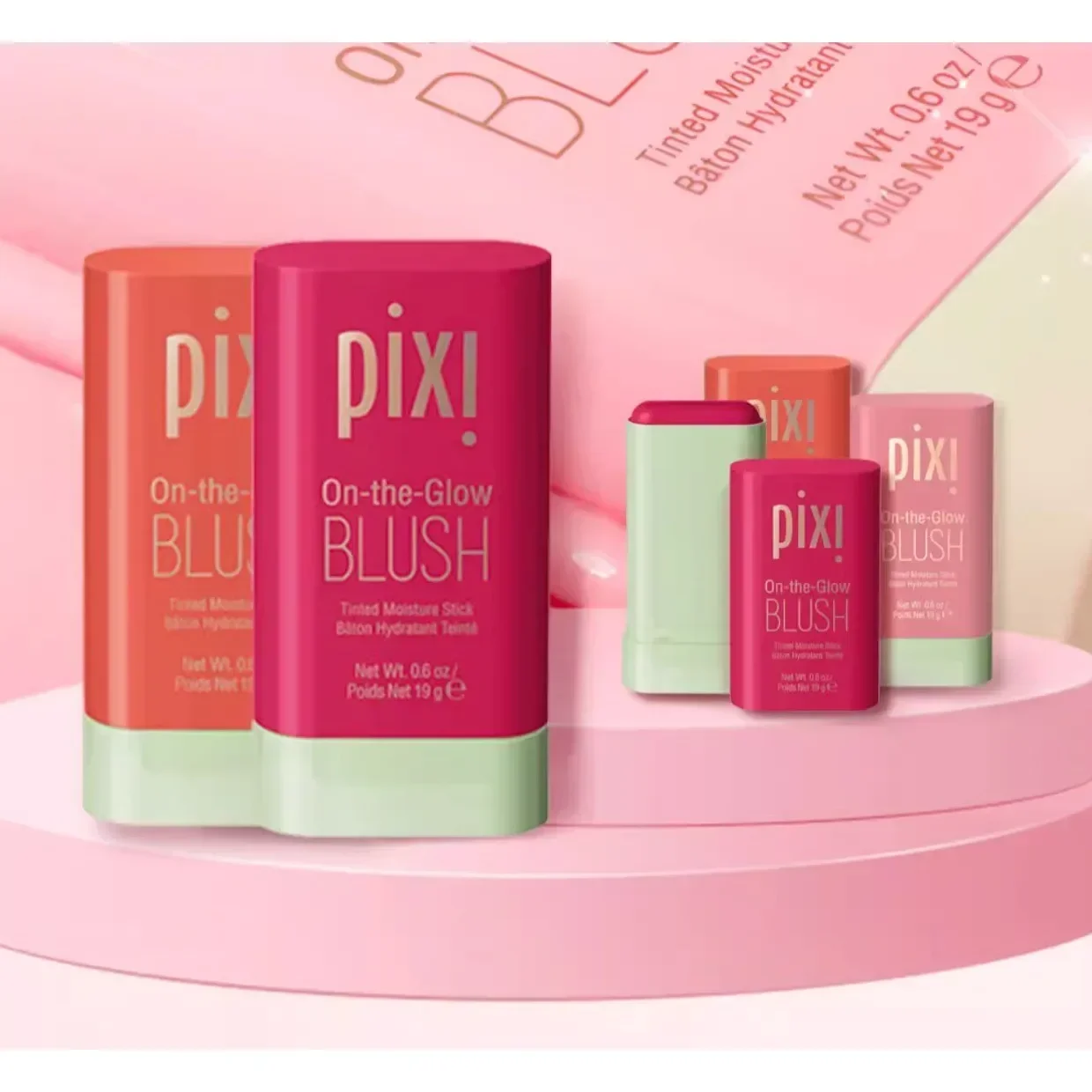 Pixi Make Up Blush Stick, Rouge naturel pour les joues et le visage, Crème durable, Rendu élevé des documents, Éclaircissant le teint, Imperméable