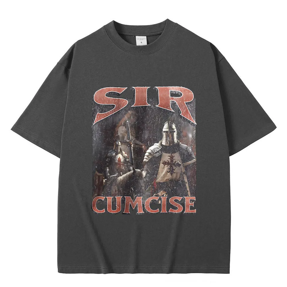 Funny Sir Cumcise Print T Shirts Men Women's Fashion Vintage Streetwear Unisex Casual Oversized T-shirt Male Soft Cotton Tshirt