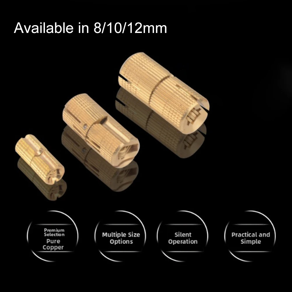 4PCS 8mm-12mm Copper-Barrel Hinges Cylindrical Concealed Drum Hinges Invisible Door Hinges For Furniture Hardware Accessories