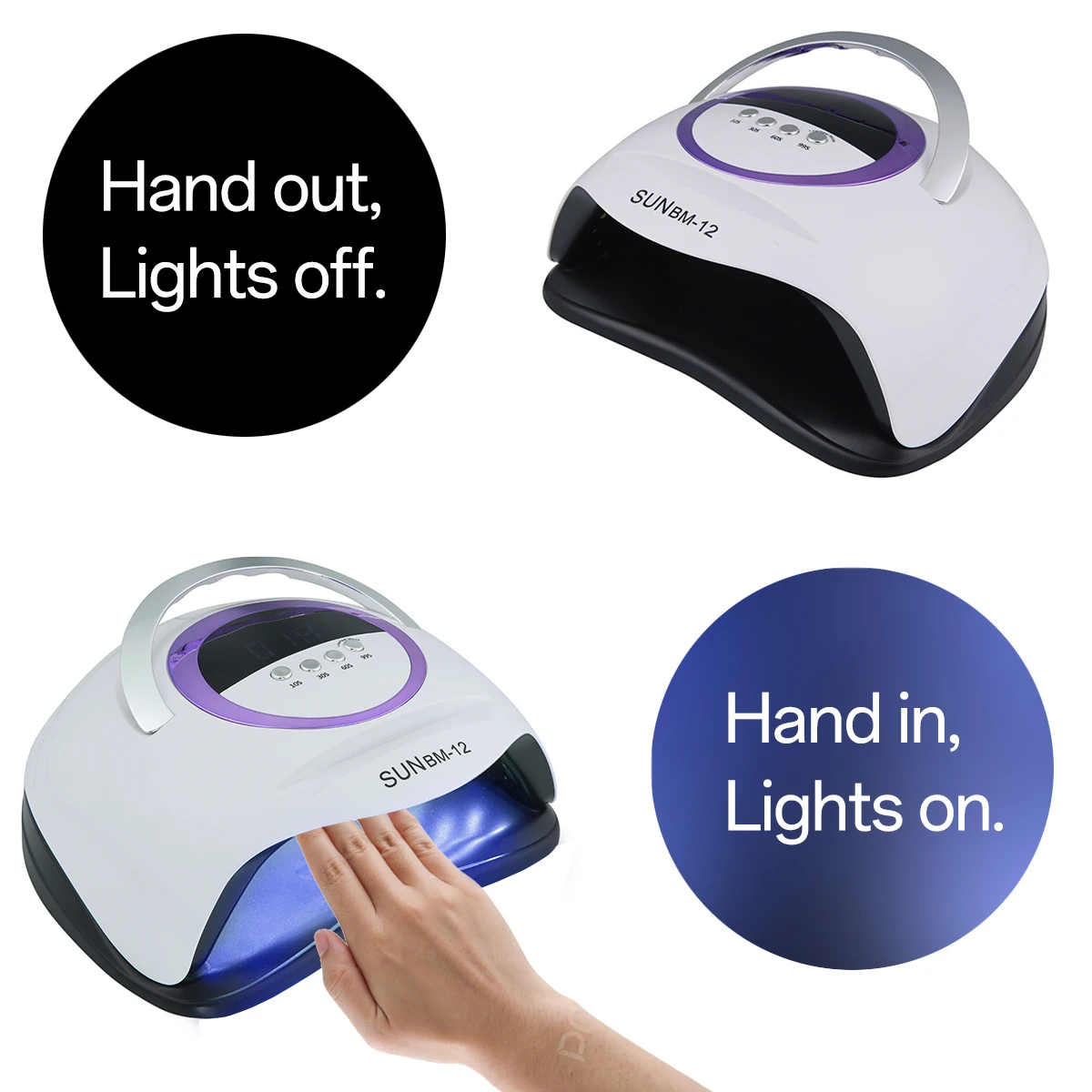 Lampe à ongles UV SUNBM-12 72 LED Lampes de séchage des ongles pour manucure Gel Polish Durcissant la lumière LED Sèche-ongles