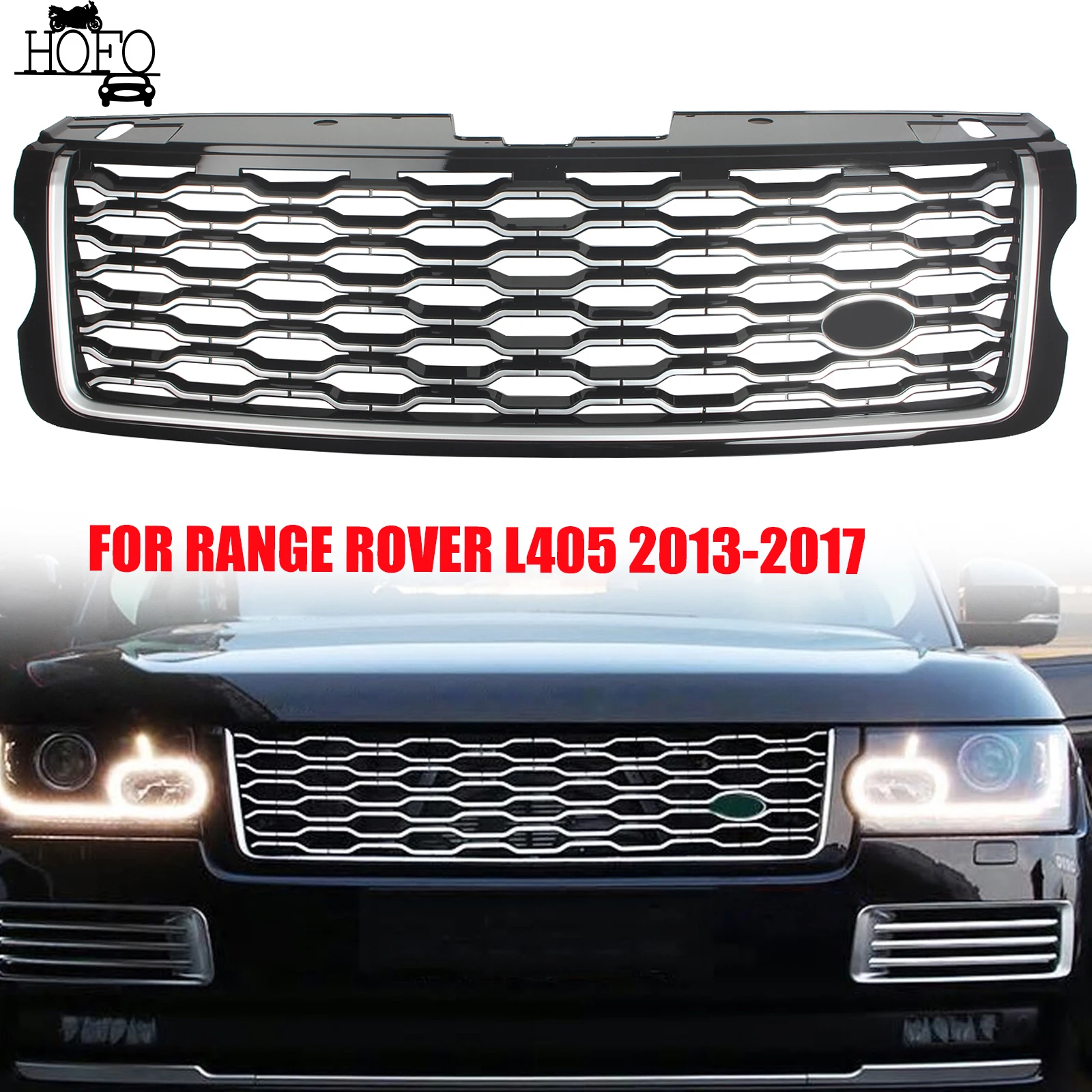 

Gloss Black FACELIFT LOOK Front Bumper Grille Car Accessories FOR RANGE ROVER L405 2013-2017 High Quality ABS