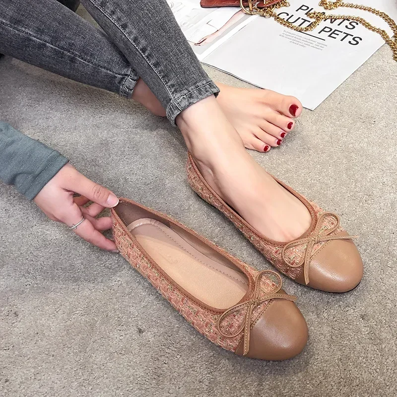 Women Shoes Slip on Flat Loafers for Bow Ballet Flats Women Moccasins Casual Zapatos Mujer Flat Shoes Women Walking Shoes2024