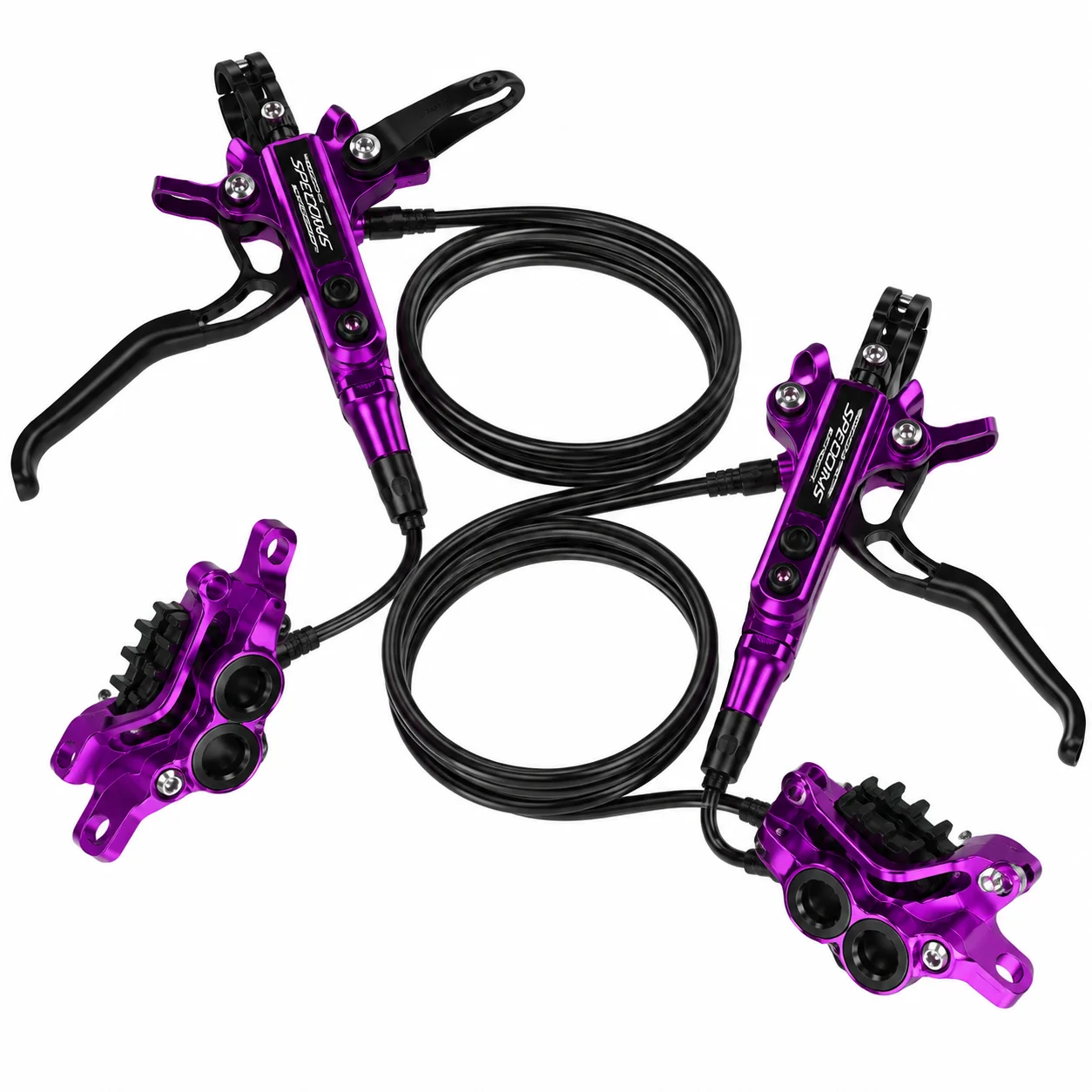 SPEEDONE 4-Piston Hydraulic Disc Brake Kit Front Rear MTB